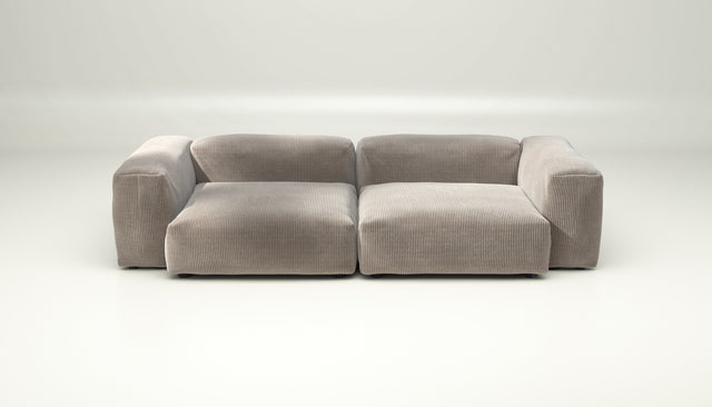 vetsak | Sofa Set 02 Large - cord velour - platinum | Modulares Sofa | 3.5 Sitzer | Big Sofa