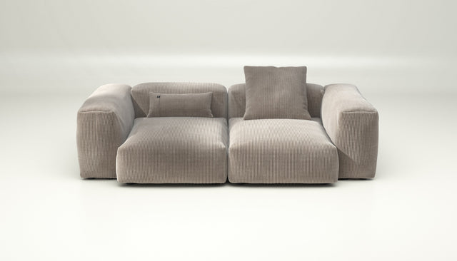 vetsak | Sofa Set 02 Medium - cord velour - platinum | Modulares Sofa | 2.5 Sitzer | Big Sofa