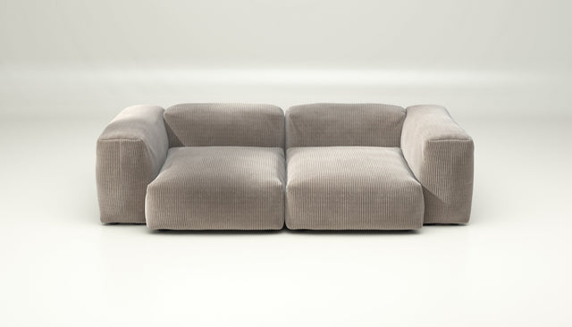 vetsak | Sofa Set 02 Medium - cord velour - platinum | Modulares Sofa | 2.5 Sitzer | Big Sofa
