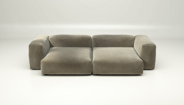 vetsak | Sofa Set 02 XLarge - cord velour - khaki | Modulares Sofa | 3.5 Sitzer | Big Sofa