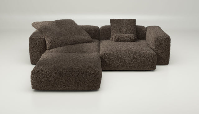 vetsak | Sofa Set 03 - doodle - cacao | Modulares Sofa | 3.5 Sitzer | Big Sofa | Ecksofa