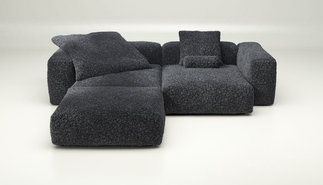 vetsak | Sofa Set 03 - doodle - dark grey | Modulares Sofa | 3.5 Sitzer | Big Sofa | Ecksofa