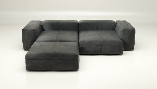 vetsak | Sofa Set 03 - leather - dark grey | Modulares Sofa | 3.5 Sitzer | Big Sofa | Ecksofa