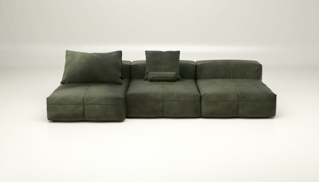 vetsak | Sofa Set 04 - leather - olive | Modulares Sofa | 5 Sitzer | Big Sofa
