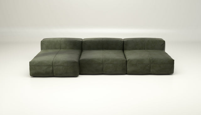 vetsak | Sofa Set 04 - leather - olive | Modulares Sofa | 5 Sitzer | Big Sofa