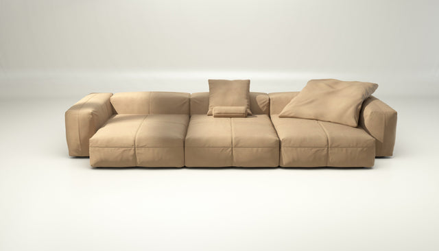 vetsak | Sofa Set 05 - leather - beige | Modulares Sofa | 5 Sitzer | Big Sofa | Ecksofa