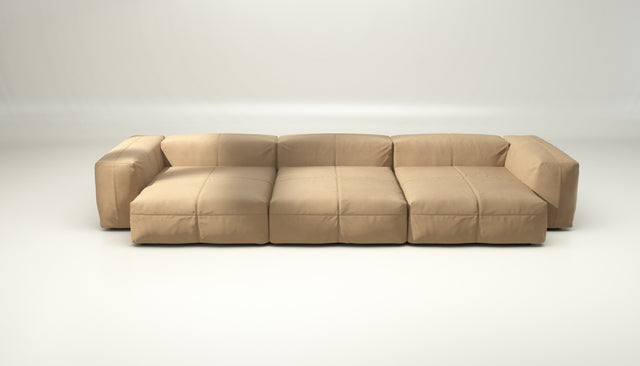 vetsak | Sofa Set 05 - leather - beige | Modulares Sofa | 5 Sitzer | Big Sofa | Ecksofa
