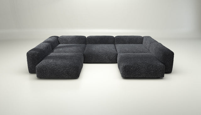 vetsak | Sofa Set 06 - doodle - dark grey | Modulares Sofa | 6.5 Sitzer | Big Sofa | U Sofa | Ecksofa