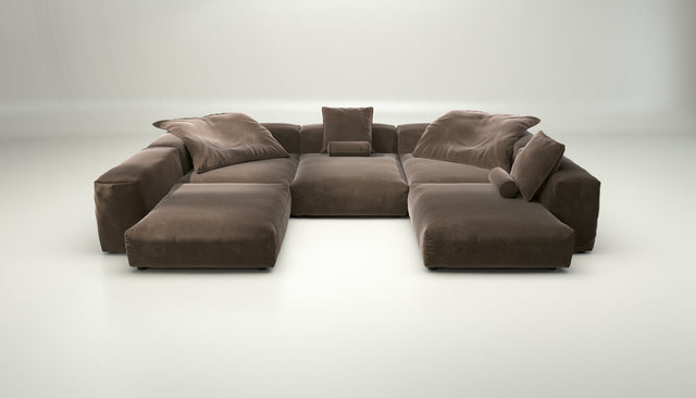 vetsak | Sofa Set 06 - suave - espresso | Modulares Sofa | 6.5 Sitzer | Big Sofa | U Sofa | Ecksofa