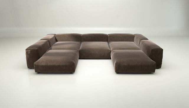 vetsak | Sofa Set 06 - suave - espresso | Modulares Sofa | 6.5 Sitzer | Big Sofa | U Sofa | Ecksofa