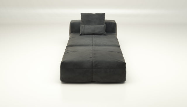 vetsak | Sofa Set 07 - Sun Lounger - leather - dark grey | Modulares Sofa | 2 Sitzer | Daybed | Chaiselounge