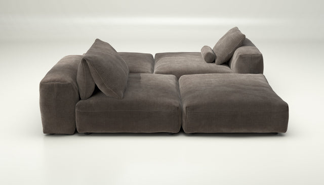 vetsak | Sofa Set 08 - Daybed - cord velour - mocha | Modulares Sofa | 6 Sitzer | Outdoor Island | Double lounger