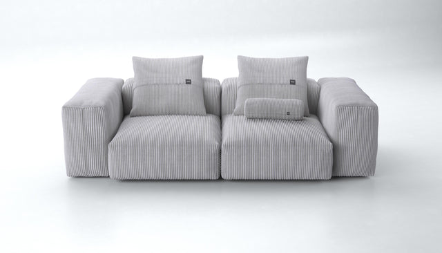 bundle m - cord velours - light grey - 230cm x 115cm