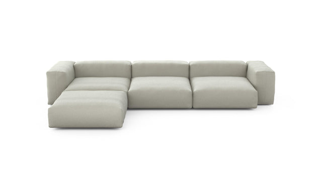 Preset four module chaise sofa - linen - stone - 377cm x 241cm