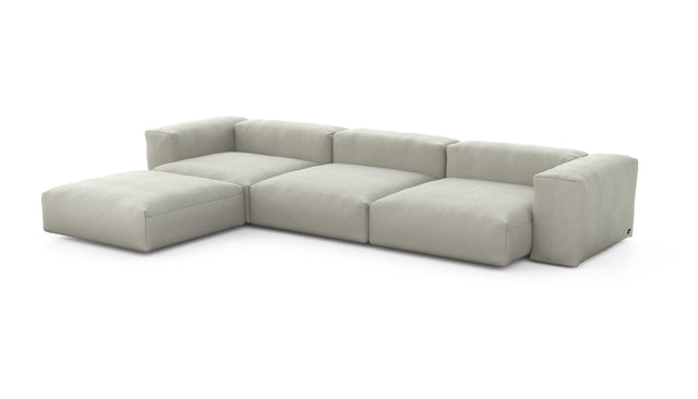 Preset four module chaise sofa - linen - stone - 377cm x 241cm