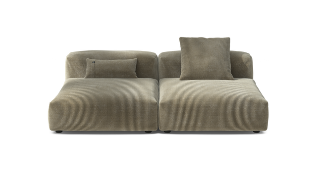 vetsak | Sofa Set 01 Large - Cord Velour - Khaki | Modulares Sofa | 3.5 Sitzer