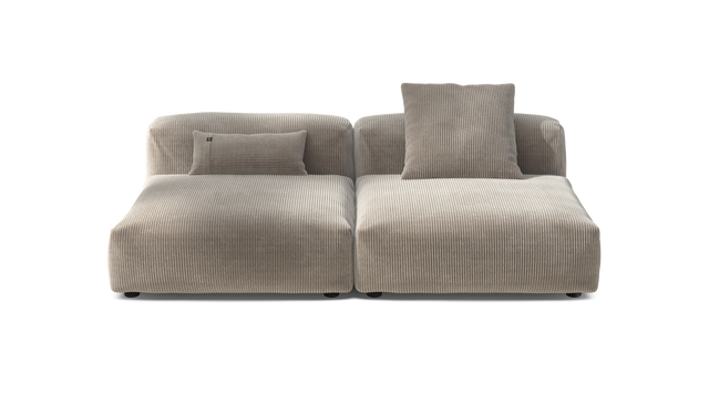 vetsak | Sofa Set 01 Large - Cord Velour - Platinum | Modulares Sofa | 3.5 Sitzer