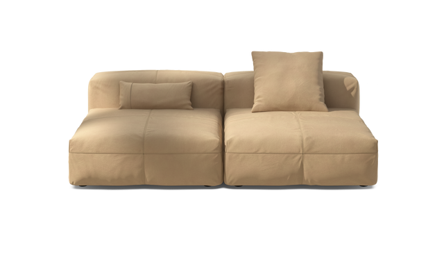 vetsak | Sofa Set 01 Large - Leather - Beige | Modulares Sofa | 3.5 Sitzer