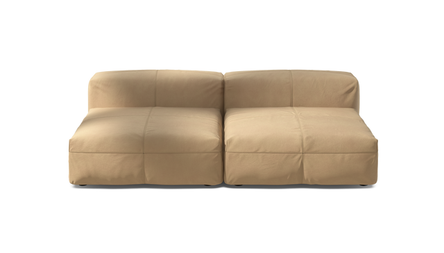 vetsak | Sofa Set 01 Large - Leather - Beige | Modulares Sofa | 3.5 Sitzer