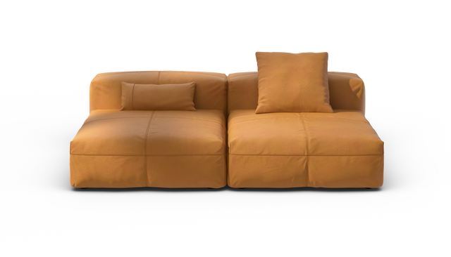 vetsak | Sofa Set 01 Large - Leather - Brown | Modulares Sofa | 3.5 Sitzer
