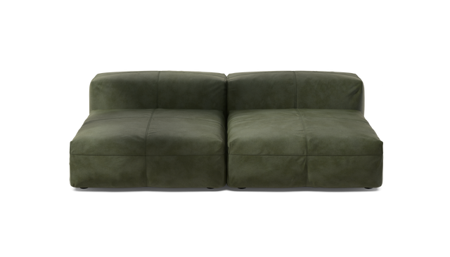 vetsak | Sofa Set 01 Large - Leather - Olive | Modulares Sofa | 3.5 Sitzer
