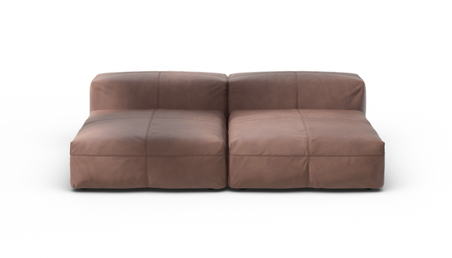 vetsak | Sofa Set 01 Large - Leather - Stone | Modulares Sofa | 3.5 Sitzer