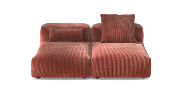 vetsak | Sofa Set 01 Medium - Cord Velour - Brick | Modulares Sofa | 2.5 Sitzer