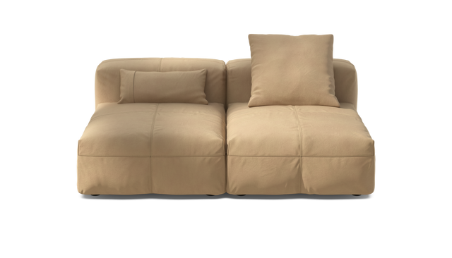 vetsak | Sofa Set 01 Medium - Leather - Beige | Modulares Sofa | 2.5 Sitzer