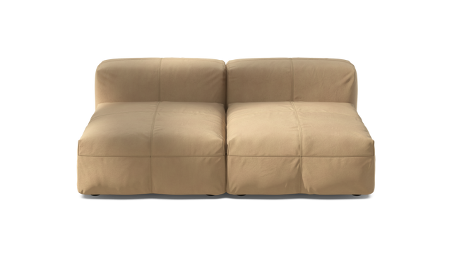 vetsak | Sofa Set 01 Medium - Leather - Beige | Modulares Sofa | 2.5 Sitzer