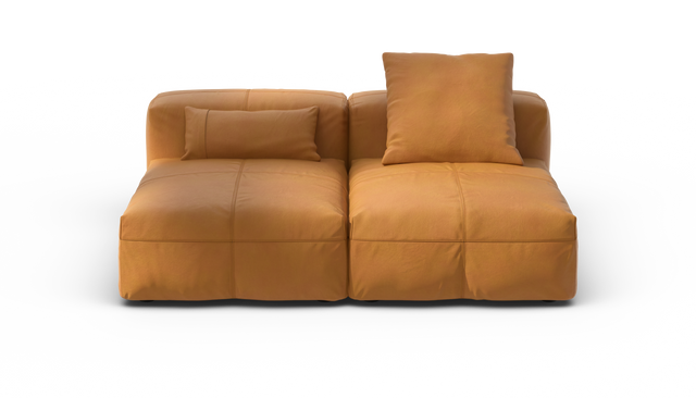 vetsak | Sofa Set 01 Medium - Leather - Brown | Modulares Sofa | 2.5 Sitzer