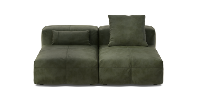 vetsak | Sofa Set 01 Medium - Leather - Olive | Modulares Sofa | 2.5 Sitzer