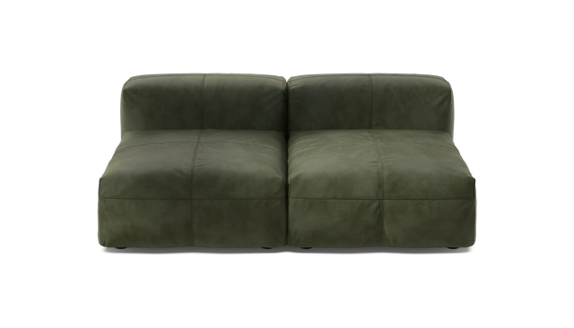 vetsak | Sofa Set 01 Medium - Leather - Olive | Modulares Sofa | 2.5 Sitzer