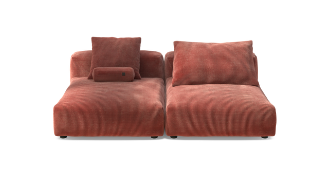 vetsak | Sofa Set 01 XLarge - Cord Velour - Brick | Modulares Sofa | 3.5 Sitzer