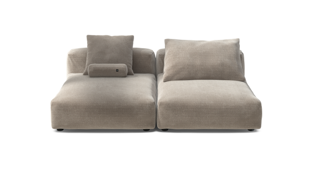vetsak | Sofa Set 01 XLarge - Cord Velour - Platinum | Modulares Sofa | 3.5 Sitzer