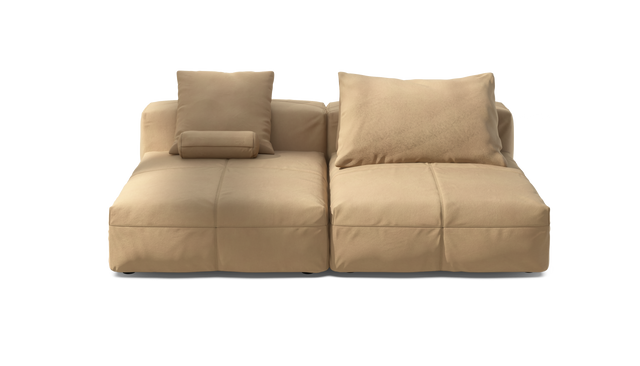 vetsak | Sofa Set 01 XLarge - Leather - Beige | Modulares Sofa | 3.5 Sitzer