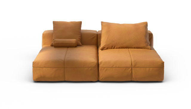 vetsak | Sofa Set 01 XLarge - Leather - Brown | Modulares Sofa | 3.5 Sitzer