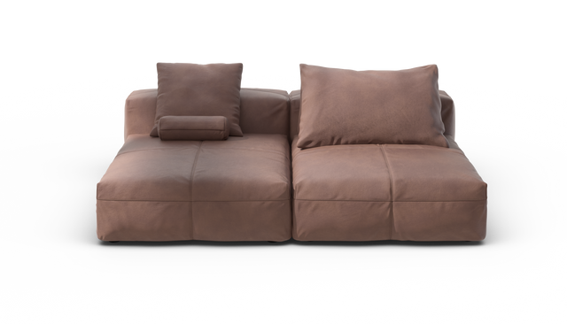 vetsak | Sofa Set 01 XLarge - Leather - Stone | Modulares Sofa | 3.5 Sitzer