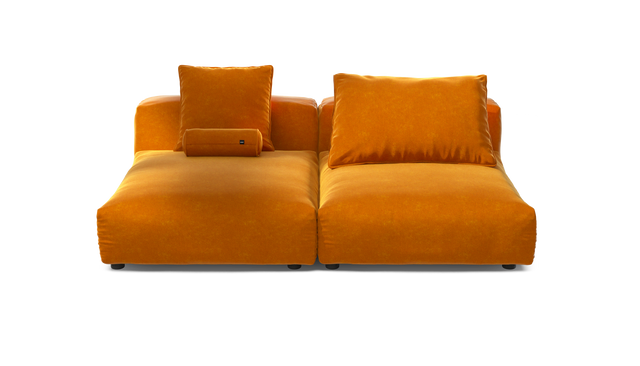 vetsak | Sofa Set 01 XLarge - Suave - Orange Blaze | Modular Sofa | 3.5 Seater