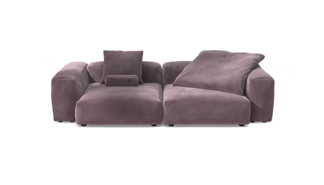 vetsak | Sofa Set 02 Large - Cord Velour - Blossom | Modulares Sofa | 3.5 Sitzer | Big Sofa