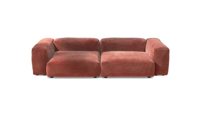 vetsak | Sofa Set 02 Large - Cord Velour - Brick | Modulares Sofa | 3.5 Sitzer | Big Sofa