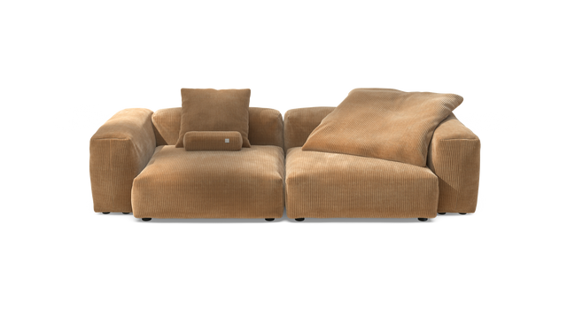 vetsak | Sofa Set 02 Large - Cord Velour - Camel | Modulares Sofa | 3.5 Sitzer | Big Sofa