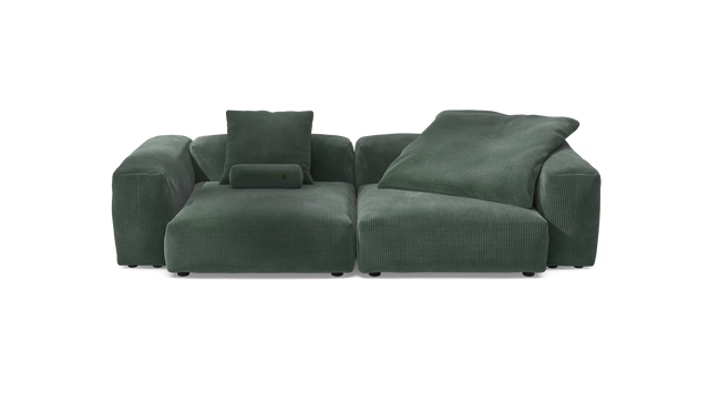vetsak | Sofa Set 02 Large - Cord Velour - Hunter | Modulares Sofa | 3.5 Sitzer | Big Sofa