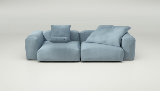 vetsak | Sofa Set 02 Large - herringbone - light blue | Modulares Sofa | 3.5 Sitzer | Big Sofa