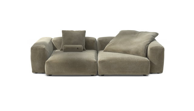 vetsak | Sofa Set 02 Large - Cord Velour - Khaki | Modulares Sofa | 3.5 Sitzer | Big Sofa
