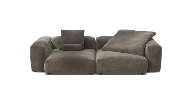 vetsak | Sofa Set 02 Large - Cord Velour - Mocha | Modulares Sofa | 3.5 Sitzer | Big Sofa