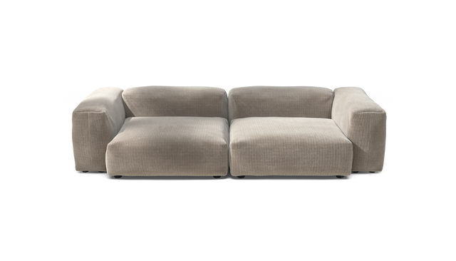 vetsak | Sofa Set 02 Large - Cord Velour - Platinum | Modulares Sofa | 3.5 Sitzer | Big Sofa