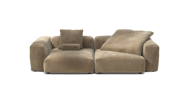 vetsak | Sofa Set 02 Large - Cord Velour - Sand | Modulares Sofa | 3.5 Sitzer | Big Sofa