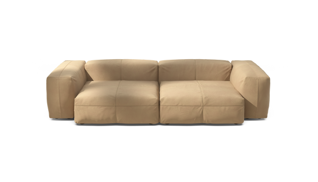 vetsak | Sofa Set 02 Large - Leather - Beige | Modulares Sofa | 3.5 Sitzer | Big Sofa