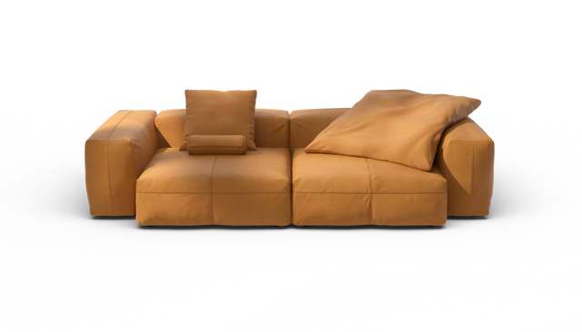 vetsak | Sofa Set 02 Large - Leather - Brown | Modulares Sofa | 3.5 Sitzer | Big Sofa