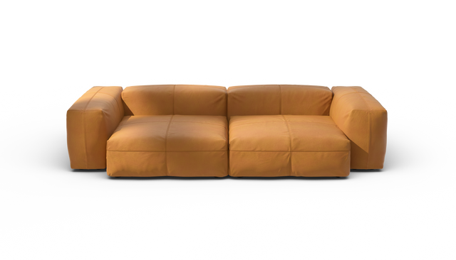 vetsak | Sofa Set 02 Large - Leather - Brown | Modulares Sofa | 3.5 Sitzer | Big Sofa